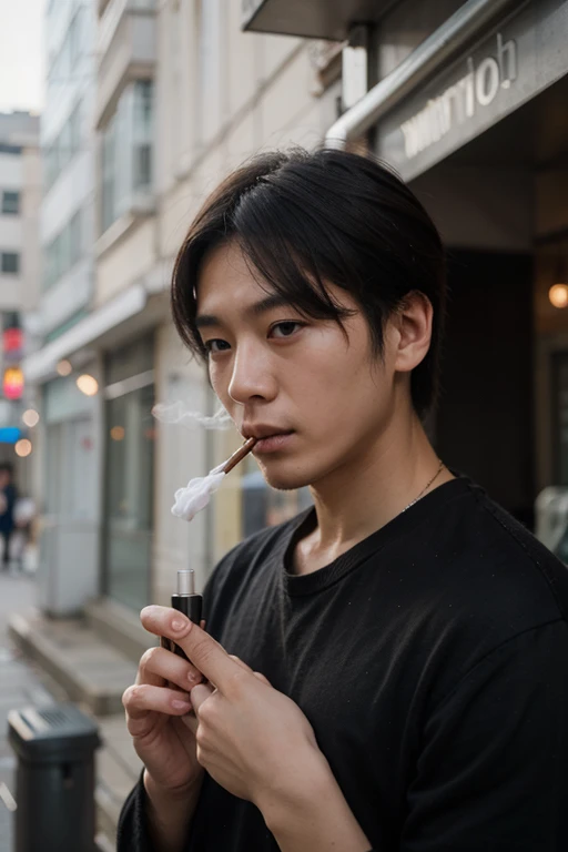 Korean man smoking