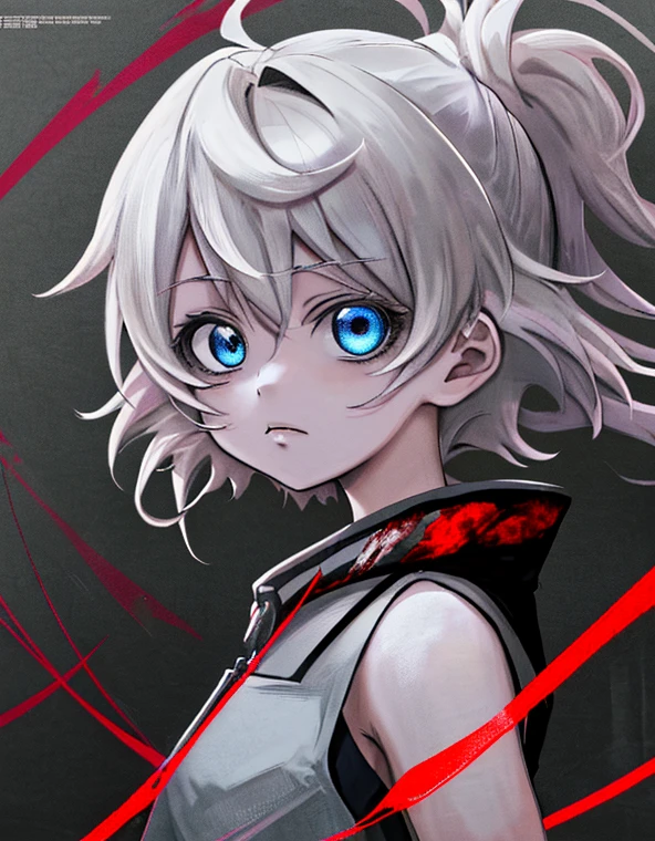 Anime girl with blood on her face and a bloody face, Detaillierte digitale Anime-Kunst, Badass Anime 8K, Saubere und detaillierte Anime-Kunst, Guweiz bei Pixiv Artstation, Manga Hintergrundbild 4k, Guweiz in Artstation Pixiv, Detailed portrait of Anime Girl, 4K-Anime-Stil, anime art wallpaper 4k, anime art wallpaper 4k