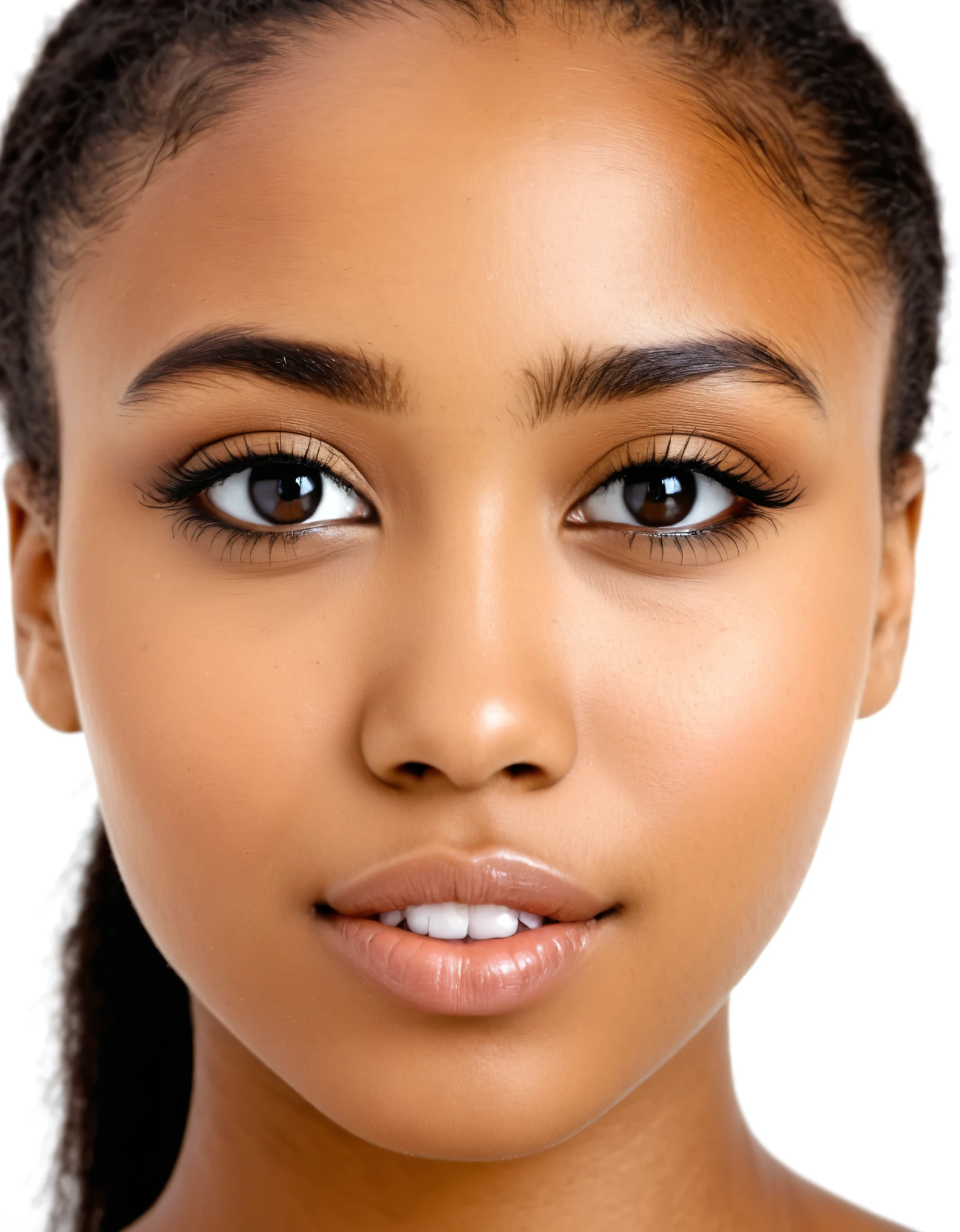 Mixed black ethnicity girl face 