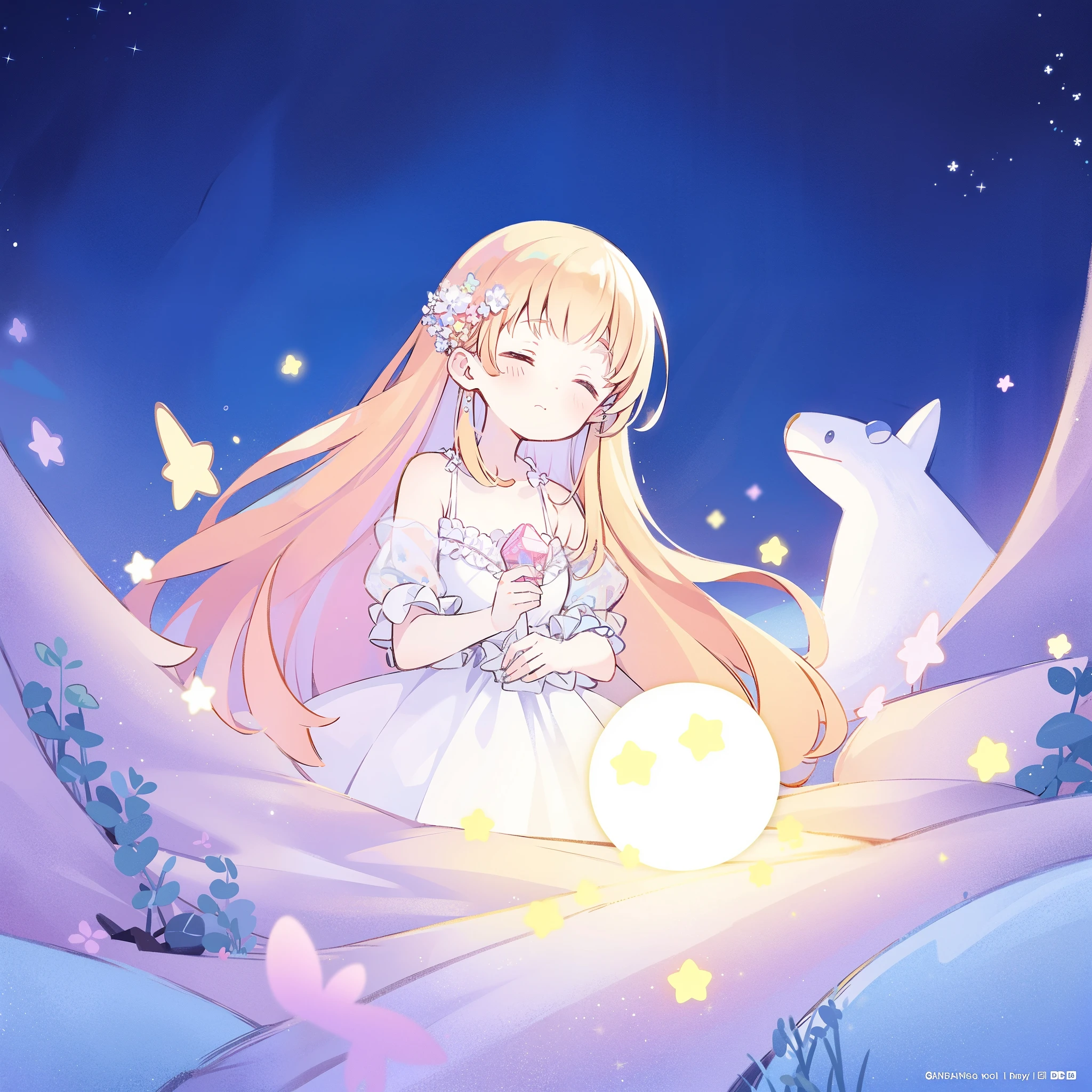 complex background, wishing star background, a woman wearing an ethereal mystical pink translucent dress that reflects the stars, dreamy, peaceful, serene composition, glowing stars, glowing, perfume promo art, mystic, complex drawing, highly detailed, Covergirl brand, promo art, artistic rendition, ethereal, starry night, midjourney style