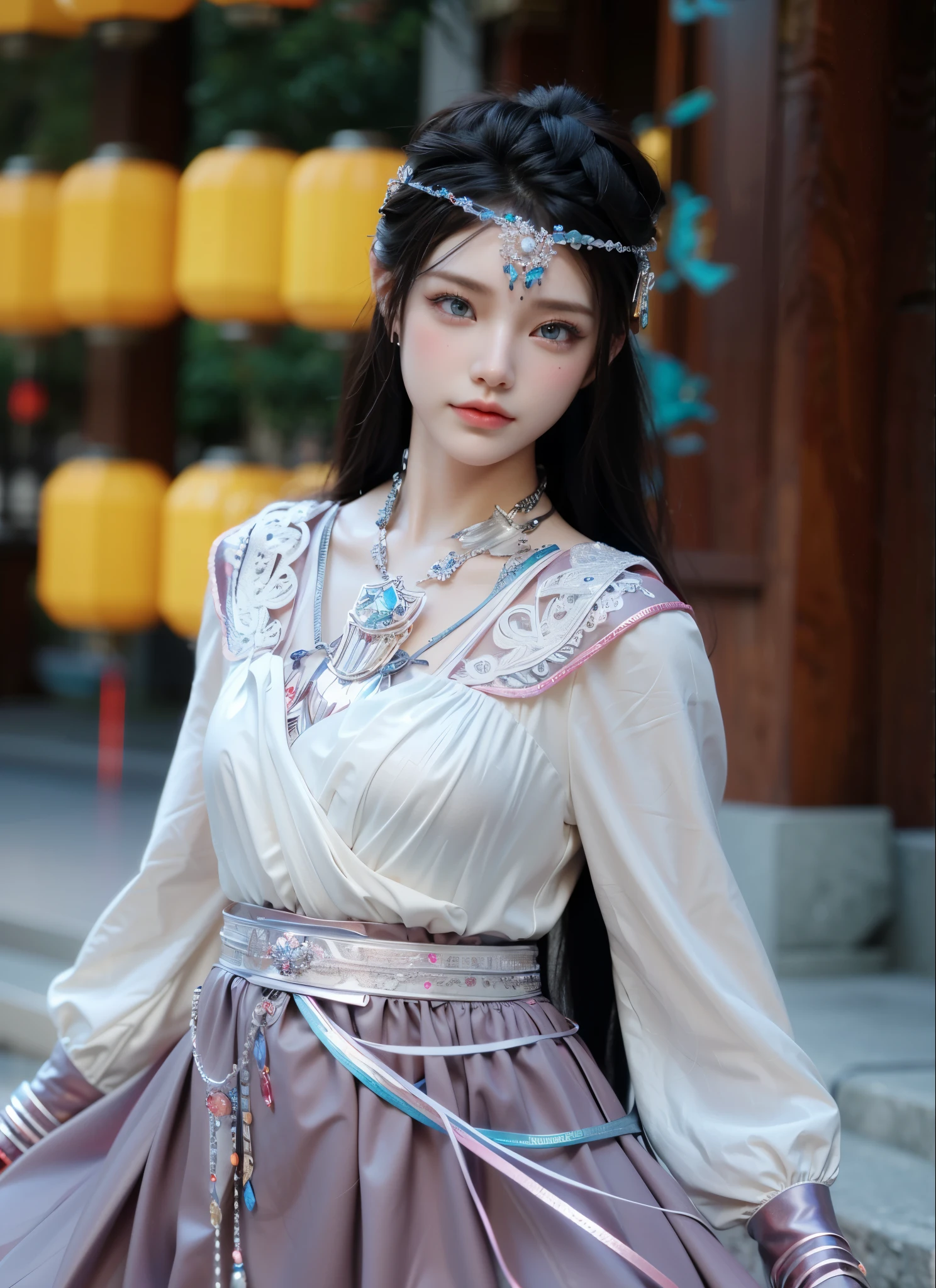 Game Art,Best image quality,Maximum resolution,8k,(A half-length photo),(portrait),(Head close-up),(Rule of Thirds),Unreal Engine 5 rendering works,20 year old girl,((Queen)),The eyes are very detailed,(Large Breasts),Elegant and noble,Light,Light线追踪,Game CG,((3D Unreal Engine)),OC rendering reflection mode,4K,Ultra-clear,Sensual,Translucent lace,Fair and plump figure,Pretty Face,Light泽凝胶涂层,身着华贵礼服的Queen,Crystal Gem Crown,Necklace jewelry,blue eyes,The tattoo is very three-dimensional,Gorgeous and intricate tattoo designs,Ultra-clear portrait,Sexy body,Temple Princess,Sapphire eyes,Gorgeous clothes,Exquisite tattoo designs,