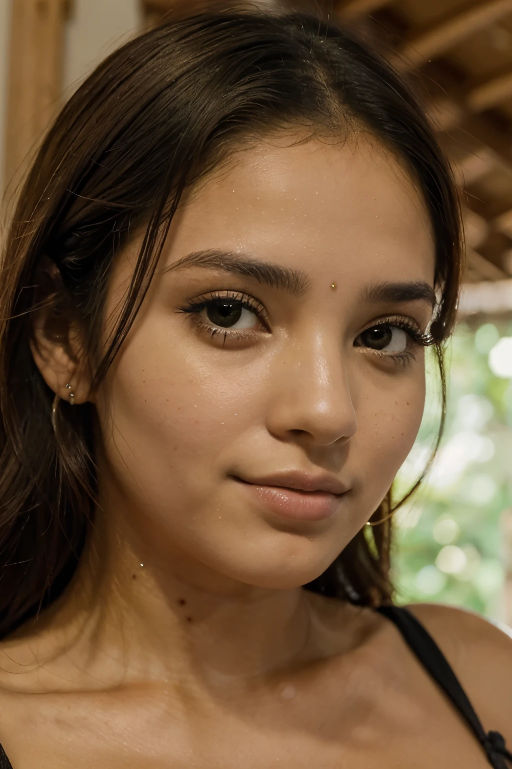 ((melhor qualidade)), ((Obra de arte)), (detalhado), rosto perfeito de uma garota morena linda