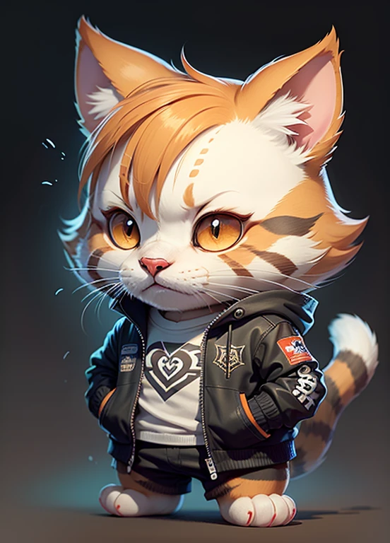 C4tt4stic,ginger tomCat, Wearing fashionable clothes,Concept Portrait, Center the model