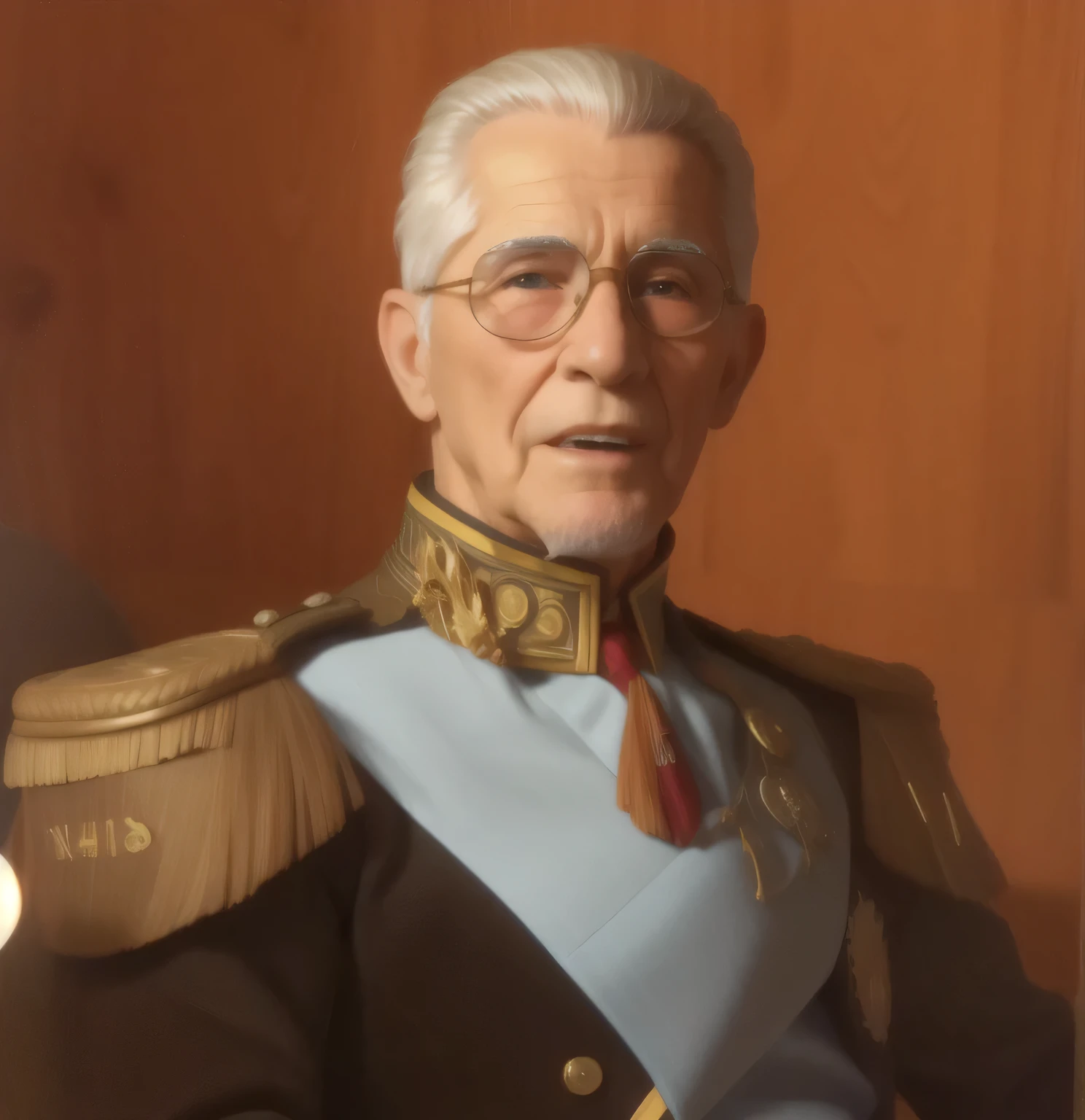 Hombre, ,he is 90 years old ,arrugas tiene frente ,tiene gafas