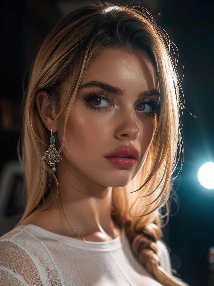 (((realistisch))) , Meisterwerk, top quality, (blasse Haut), (Ultradetailliertes Gesicht und Augen:1.3), 1 sexy ultra hot adults movies actress, Erwachsene, im T-Shirt, (Augen Makeup, Maskara) , ((large detailed lips)), ((Dunkles, welliges Haar)), ((Chyolka)) , ((natural breasts)). ((posieren)), Foto-Shooting, Studio (sanfte Beleuchtung), (Das Spiel von Licht und Schatten), depth of field, bokeh, (Besonderes Augenmerk auf Hautdetails: 1.2), (Dark atmosphere of the frame, dunkle Farbgebung), ((portrait, nah an der Draufsicht der Kamera)) , Ultra detailliert,