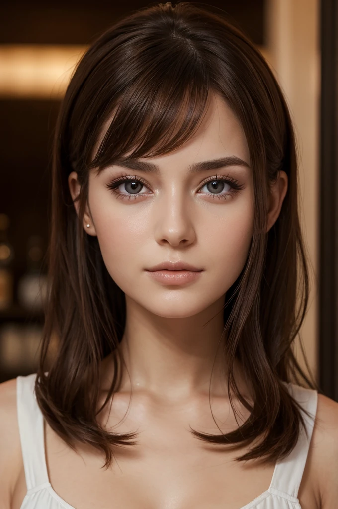 jeune femme de 25 ans, visage fin, cheveux long, Yeux marrons, HD, 8k, chef-d'artwork, sourire romantique, sexy, costume complet en cuir noir, Esclavage, clivage, studded jumpsuit, tatouages, garter, Chains, yakuza tattoos, aux seins nus
