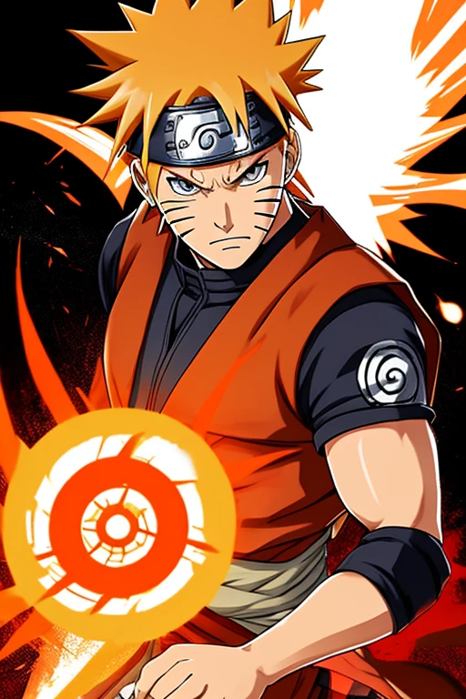 1 naruto uzumaki man hair orange and red rasengan conbianated chidori