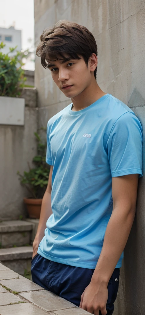 20yo Boy wearing blue shirt,