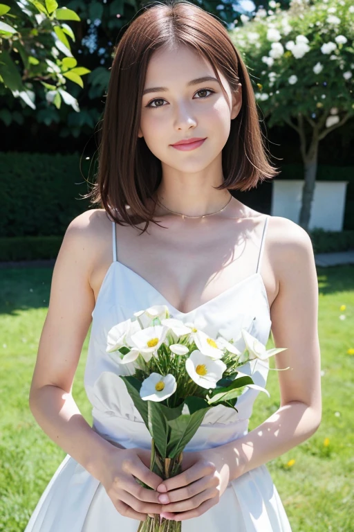 femme, 25 ans, cheveux bleus, delicate, poudre de contour, sexy, French touch, cheveux de longueur moyenne, grains de beauté, sourire romantique, Seductive look, bonne couverture, skin details, pores de la peau, Appareil photo numérique Kodak Smile 10MP, cheveux moyens, rougit, (des mains parfaites), dans un jardin, champ de fleur, allongée dans l'herbe