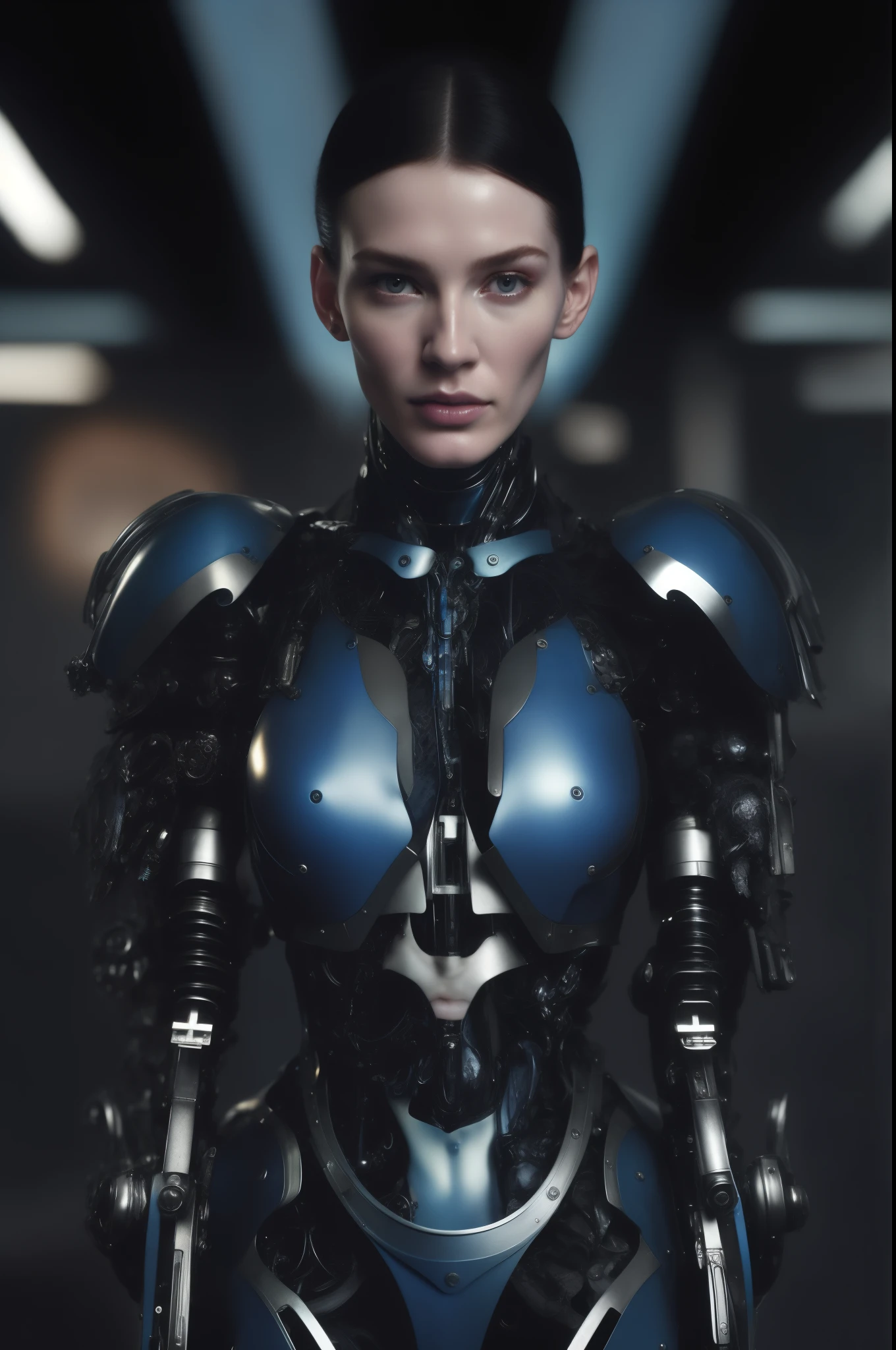 organic cyborg, blue plastic, fuzzy lighting, fancy, intrincado, elegante, muy detallado, natural, fotorrealista, Pintura Digital, art station, illustration, arte conceptual, liso, Sharp focus, arte de John Collier y Albert Aublet y Krenz Cushart y Artem Demura
