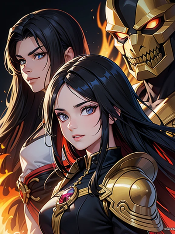 (mejor calidad,high resolution:1.2), detailed fantasy art,serious expression,ojos de robot,pelo largo y negro,sonrisa maligna, postura de lucha, diablo de tensei shitara limo datta ken, serious expression, el cabello es negro, los ojos son de robot, detailed fantasy art, postura de lucha, su sonrisa es malvada, cuerpo completo, fuego alrededor, He&#39;It&#39;s night and there is lightning in the sky., Diablo tiene un aura de dios
