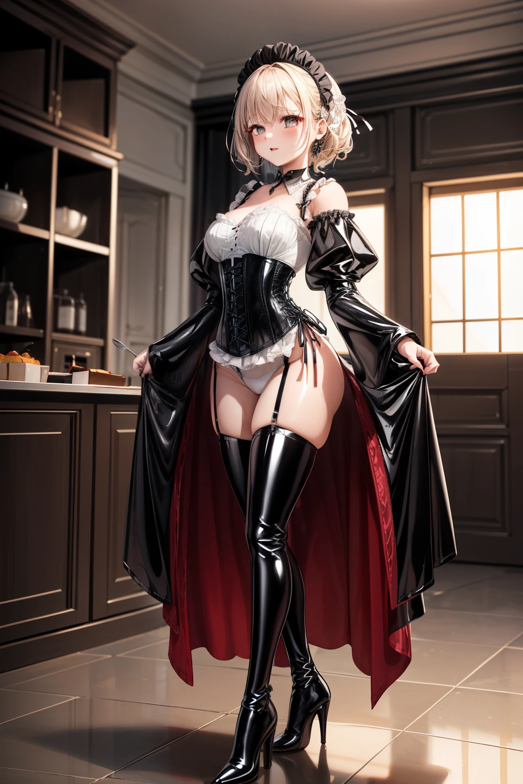 (la plus haute qualité, Chef-d'ouvrages d'art),sexy, erotic, 1 fille, 18 ans, despise, fer, Cheveux longs violets, ((yeux violets)), Regarder le spectateur, medieval tabernacle, (Fermer), ((dark room)), transpirer, la bougie est allumée, (((aucune expression))), ((clivage)), m.々By the way'interior of'une chambre de torture avec divers outils、pose sexy、Ouvre tes jambes、
Sado-Sado、(((robe corset et latex noir)))、Le corset est décoré de belles broderies.、robe corset avec bretelleini-jupe moulante en latex noir)))、first tour、cuissardes noires、high heel boots、