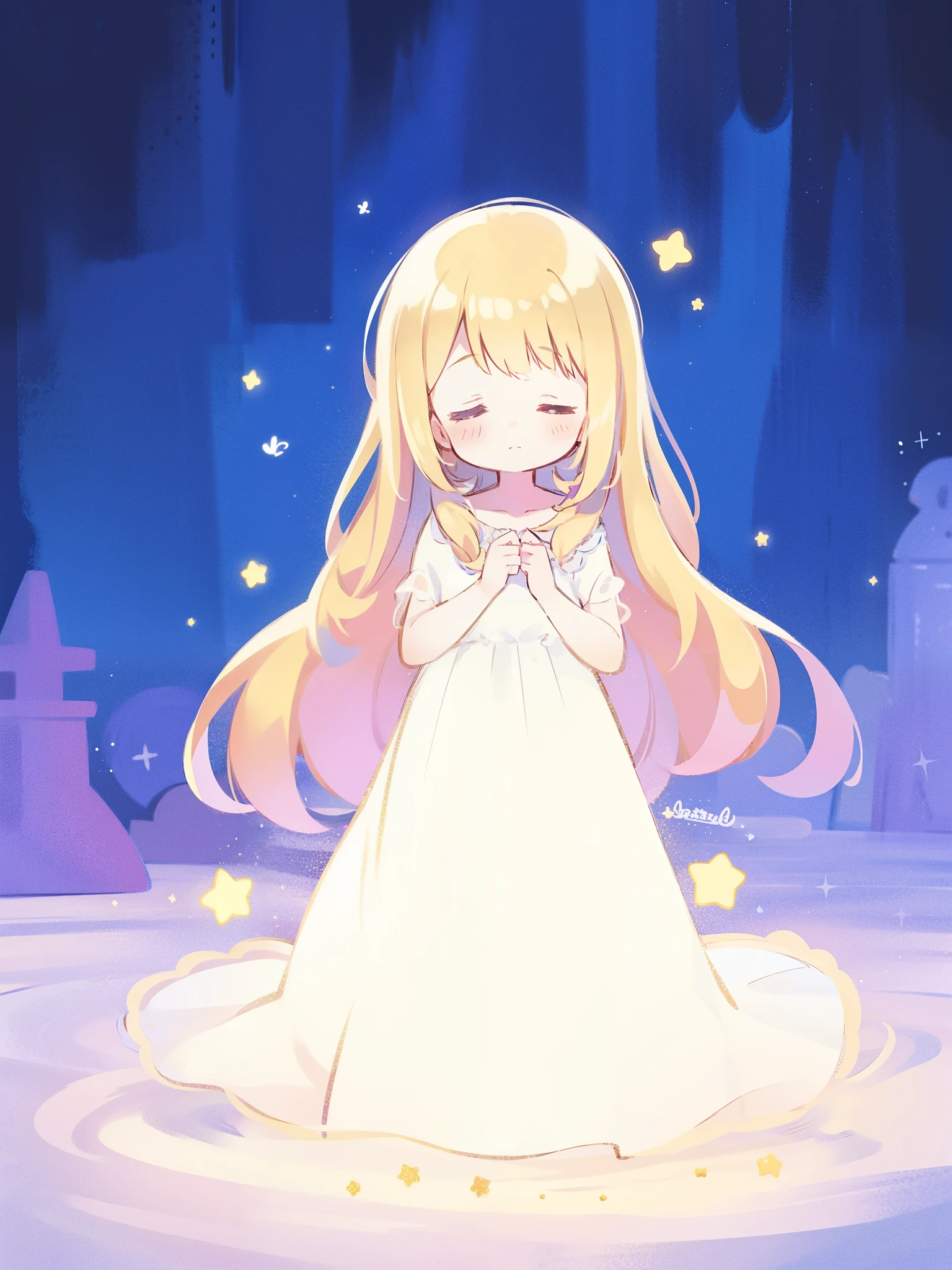 wishing stars, girl wearing an ethereal translucent dress made of stars, magical, fantasy, whimsical, complex drawing, highly detailed, ethereal, starry night, midjourney style