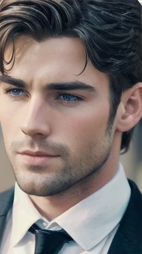 a beautiful heartthrob Irish men, focus on the character's face.