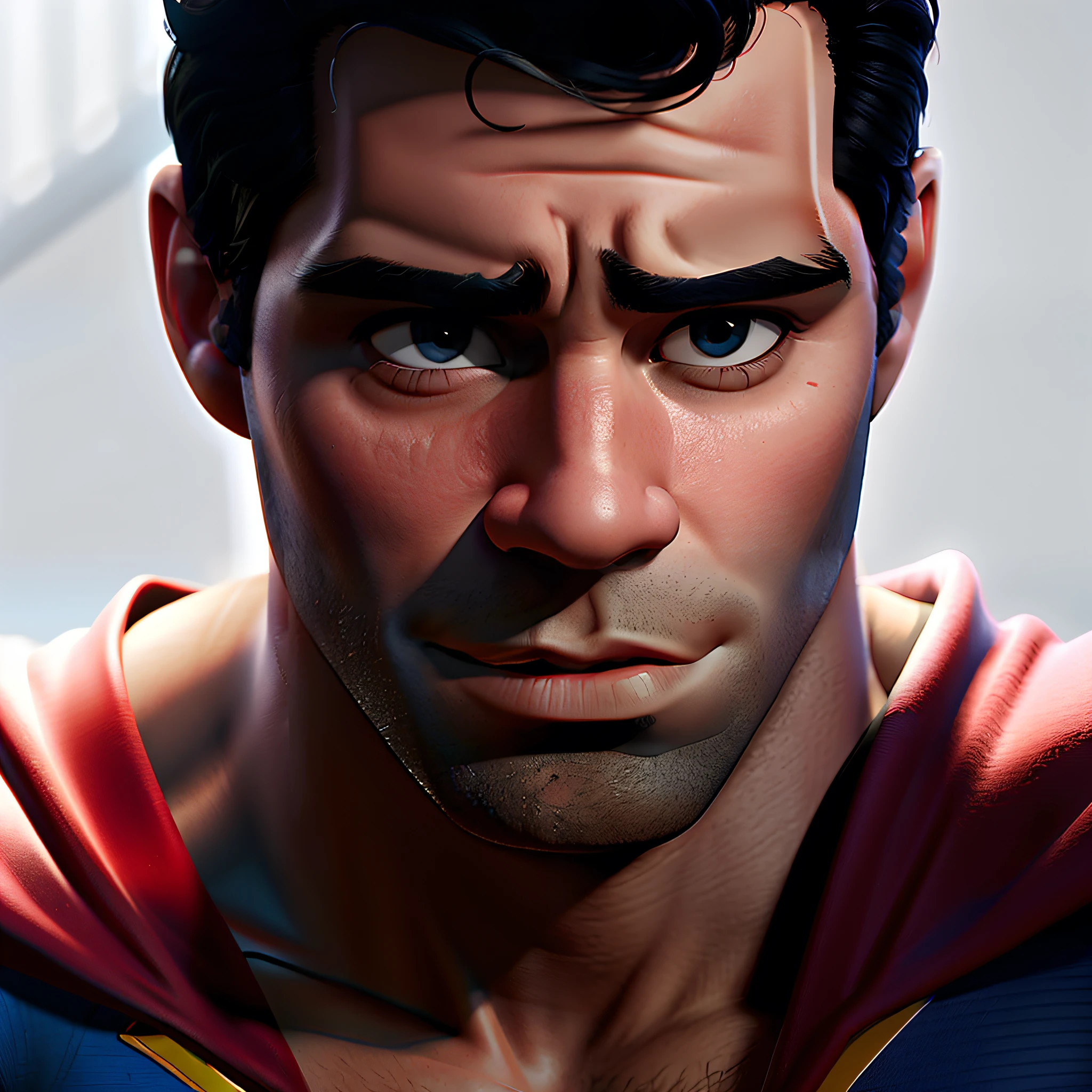 Serious man, realista, com uniforme do superman