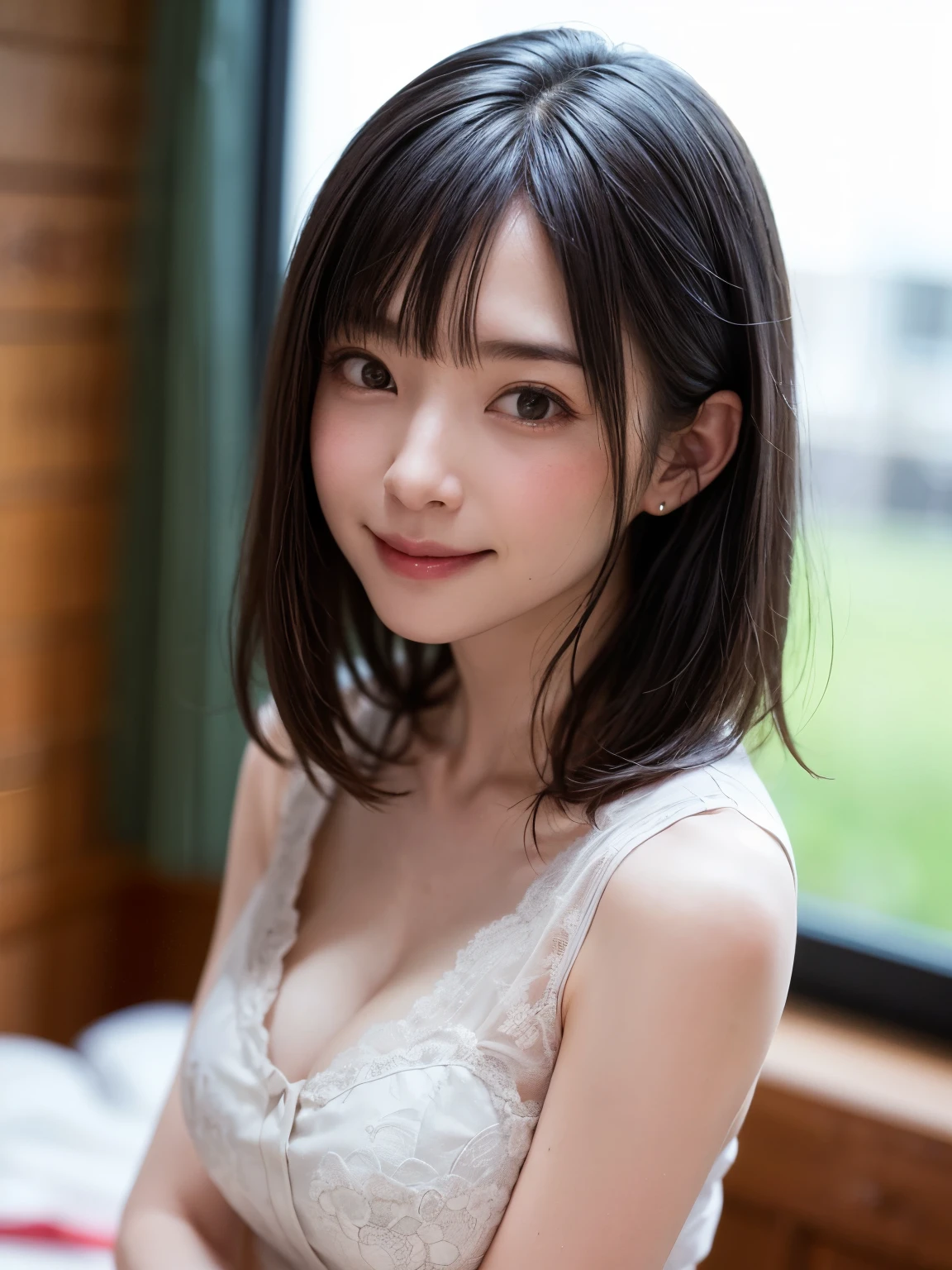 (software:1.8、masterpiece, highest quality),1 girl, alone, hyper Realistic, Realistic,Realistic, Looking at the audience, Light brown eyes:1.4,Brunette Short Bob Hair with highly detailed shiny hair, Brightly colored winter clothes, Lepangas:1.4), Outdoor, Mouth closed, Upper Body、big chest eye、eyelash、{Hugeな|big chest|Hugeなな|Mega} whole :2, chestの谷間:2、(((big chest eye、Short Bob Hair、Highlights from Students、Looking at the audience、She is very beautiful and cute、Show me your ears、Long neck、smile、Close your mouth and smile、Bangs and beautiful teeth)))、Ideal body type、(Nothing is drawn、Very beautiful pure white background:1.6)、美しいLong neck:1.4、(({Huge|big|Hugeな|Mega} chest, chestの谷間:2、Upper Bodyは服を着ていない:1.6))、(((Portraiture:2)))、Perfect Anatomy