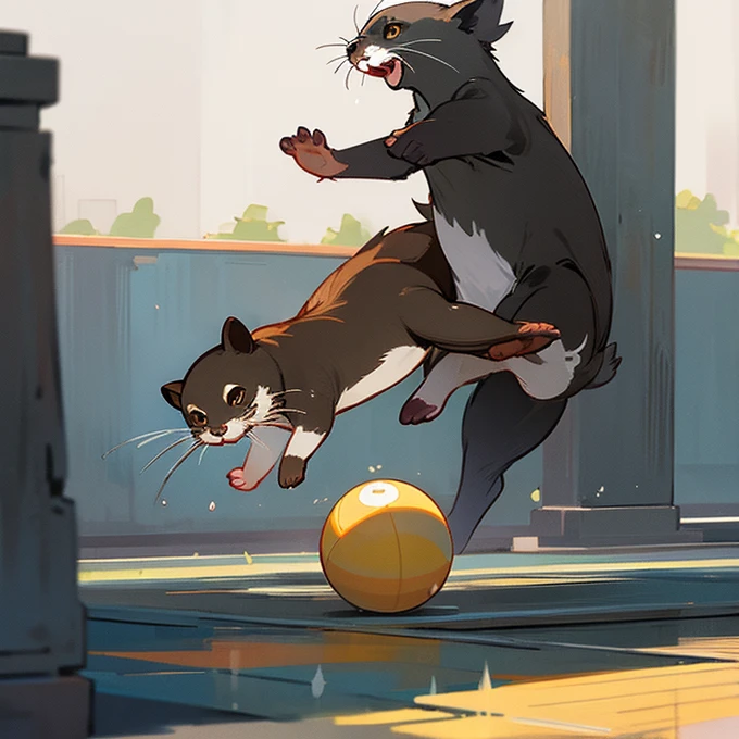 2 otters、Original quality、Ultimate quality、Do a Snatch、There is movement、Joyful、ball