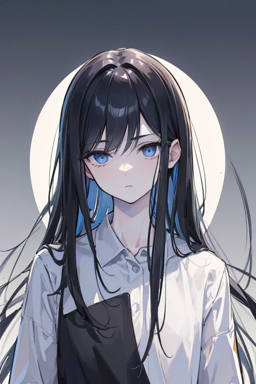 ((Maximum image quality)), ((masterpiece)), (((best quality))), ((ultra-detailed)), ((illustration)), (detailed description of the eyes), (detailed description of the face),, dynamic angle, man, young adult, black hair, pale skin, deep blue eyes, very noticeable dark circles, disheveled, sleepy, Casual clothing, walking down the street, gray sky.