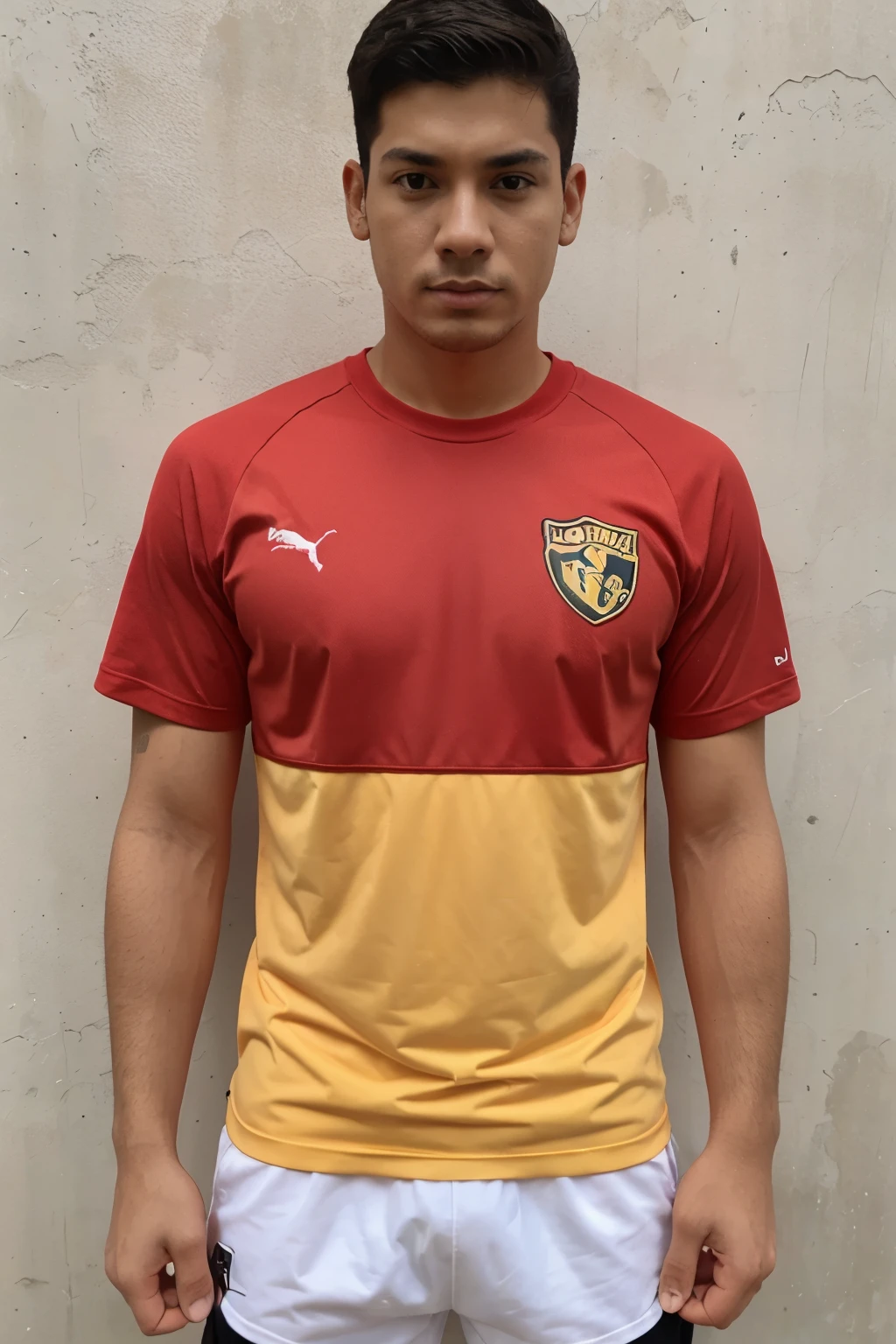 Playera de pumas dorada con rojo