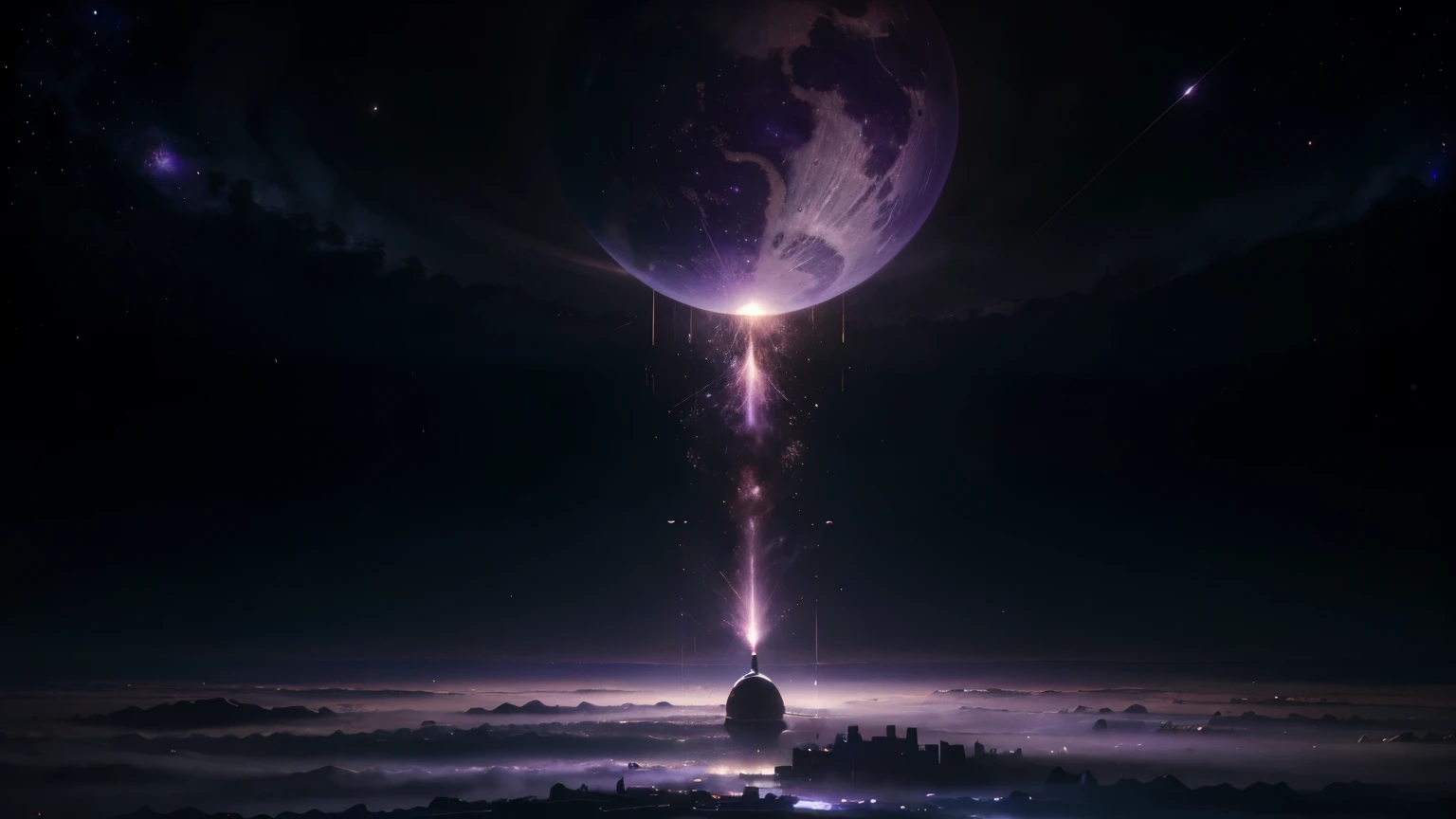 a stunning distant celestial purple planet, a vast galaxy, a gigantic clock, a rocket, a lost astronaut, best quality, 4k, 8k, highres, masterpiece:1.2, ultra-detailed, realistic, photorealistic, photo-realistic:1.37, cinematic lighting, dramatic colors, intricate details, atmospheric, science fiction, concept art style