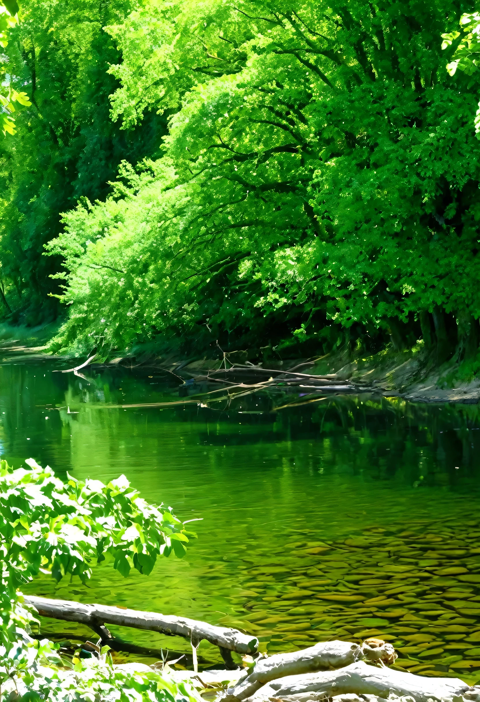 riviere avec des arbres et un crabe