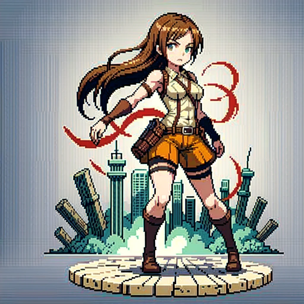 (masterpiece, top quality, best quality), pixel,pixel art,attack on titan anime,maria wall,,fullbody