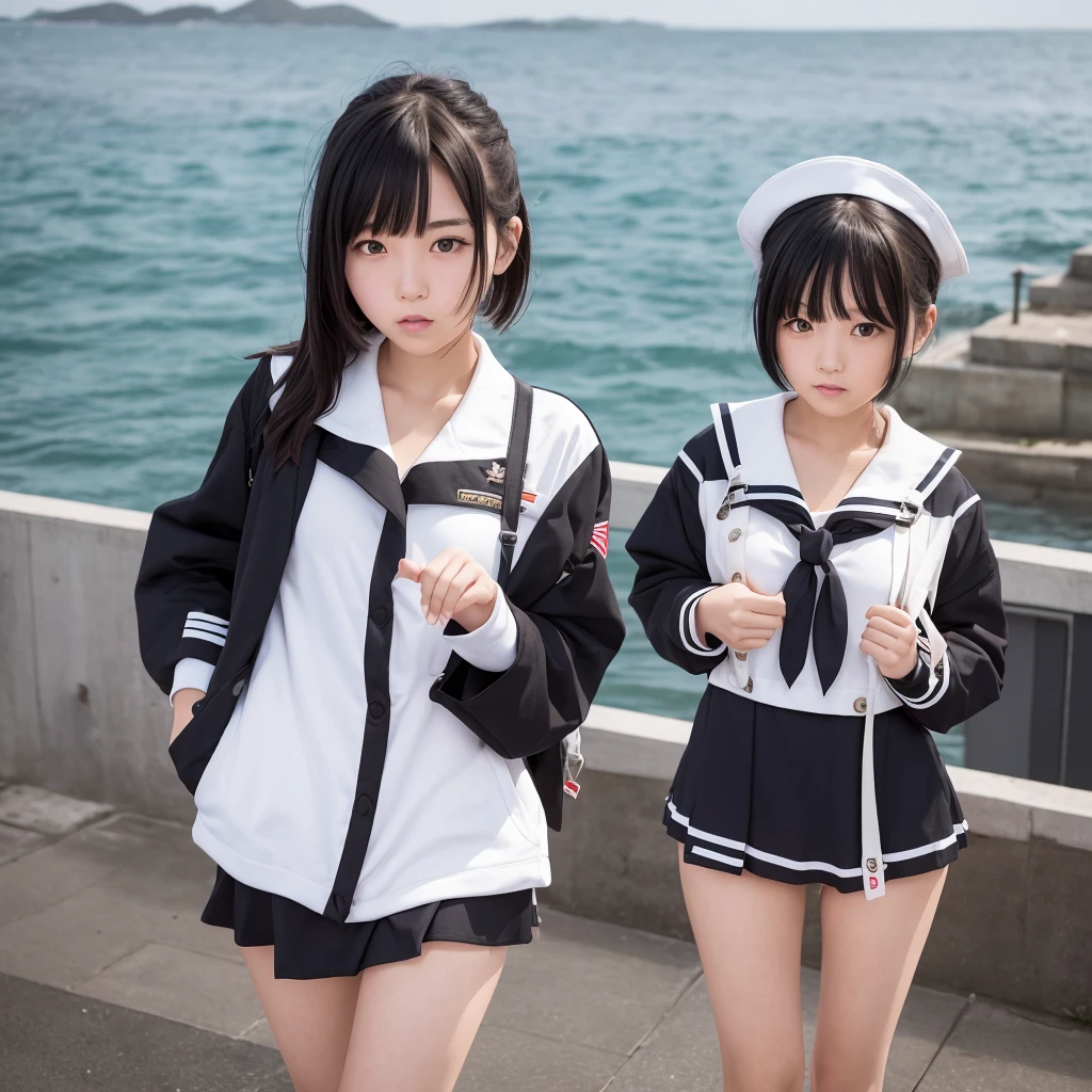 18-year-old female,Sailor suit,Micro Mini Skirt,Black Hair,Japanese,Panty flashing