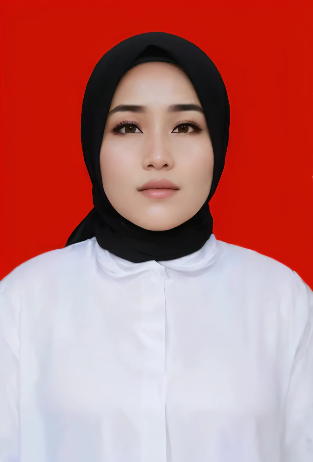 a close up of a woman wearing a white shirt and black head scarf, h. kyoht luterman, full protrait, faridah malik, professional picture, hijab, hana alisa omer, protrait, sakimi chan, professional profile picture, image, potrait, photo portrait, professional profile photo, profesional photo, portait photo profile picture