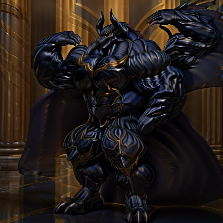 demon lord dragon batzz,  (masterpiece, best quality, detailed:1.2) full body, detailed full body, a knight's mechanical armor, glowing wide and heavy armor, wears full body armor. massive muscles, huge pecs, chiseled abs, huge pectorals, exaggeratedly huge muscles. wearing a cloak. unusually developed muscular body big muscle, pecs, triceps, traps, waist narrow, unusually developed muscular body, The claws are sharp, Sharp teeth, Spread wings, It has wings. have big wings, FULL BODY, giant, huge body, long legs,