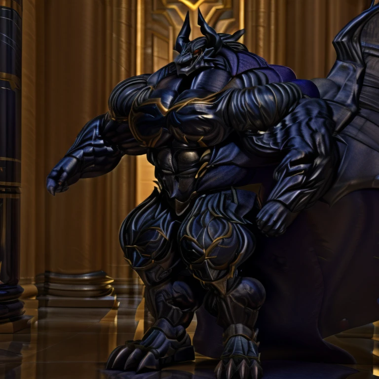 demon lord dragon batzz,  (masterpiece, best quality, detailed:1.2) full body, detailed full body, a knight's mechanical armor, glowing wide and heavy armor, wears full body armor. massive muscles, huge pecs, chiseled abs, huge pectorals, exaggeratedly huge muscles. wearing a cloak. unusually developed muscular body big muscle, pecs, triceps, traps, waist narrow, unusually developed muscular body, The claws are sharp, Sharp teeth, Spread wings, It has wings. have big wings, FULL BODY, giant, huge body, long legs,