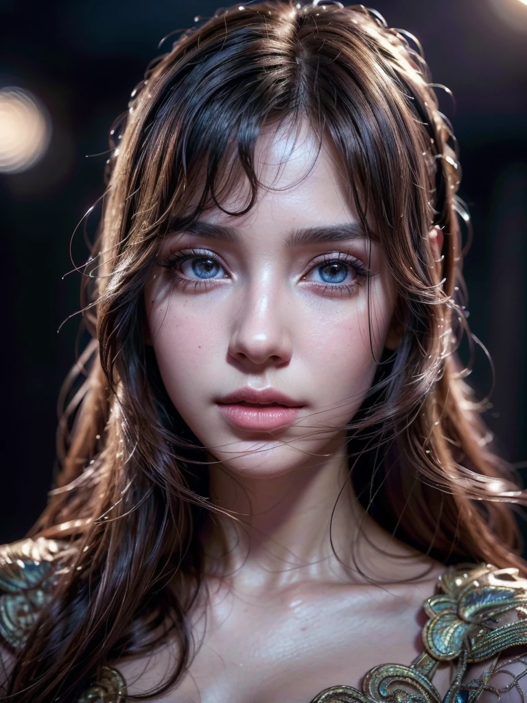 1girl, medium bosom, beautiful detailed eyes, beautiful detailed lips, extremely detailed face and portrait, long eyelashes, elegant dress, cinematic lighting, intricate background, detailed fantasy setting, vivid colors, (best quality, 4k, 8k, highres, masterpiece:1.2), ultra-detailed, (realistic, photorealistic, photo-realistic:1.37)