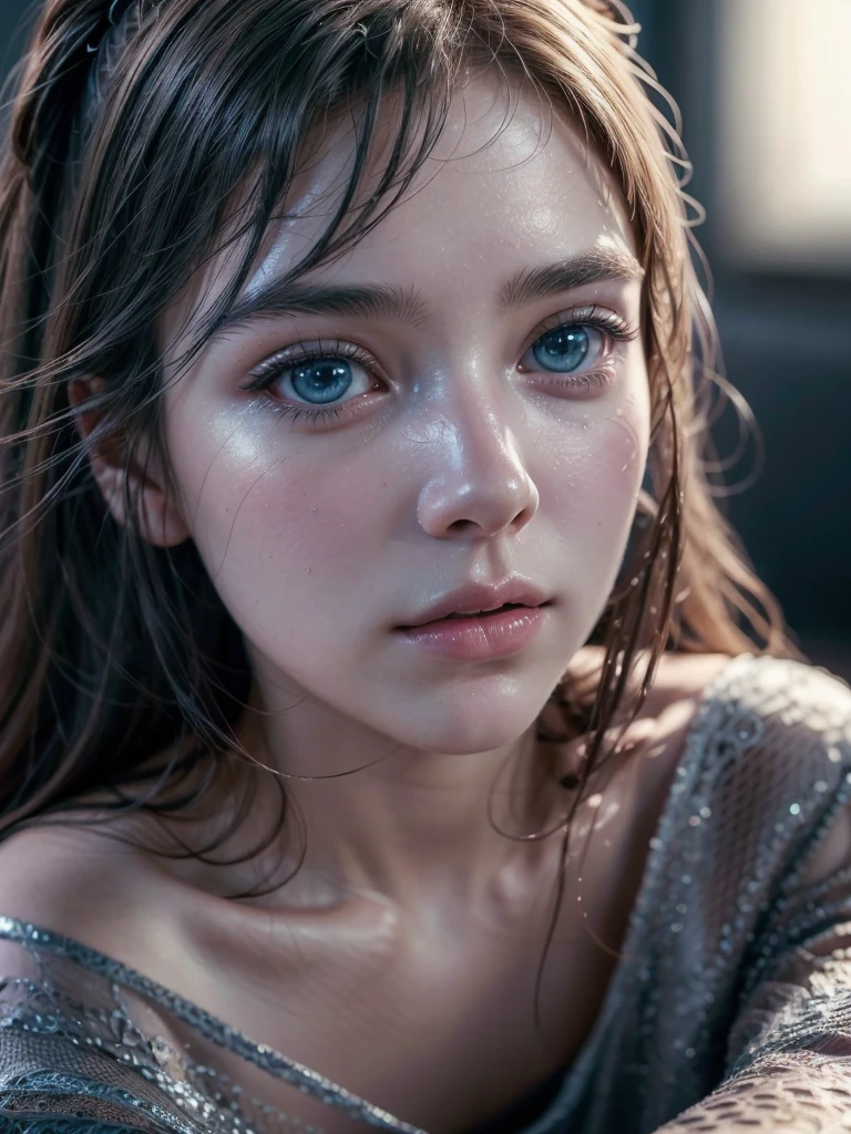 1girl, sitting on a chair, wearing a , detailed facial features, beautiful blue eyes, long eyelashes, delicate facial expression, natural lighting, soft colors, muted tones, highly detailed, photorealistic, 8k, intricate textures, elegant posture, serene atmosphere, masterpiece, hyperrealistic, cinematic lighting, dramatic shadows, vivid colors, lush environment, photographic quality