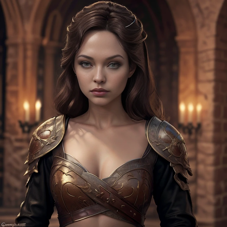 score_9, score_8_up, score_7_up, score_6_up, score_5_up, Margaery Tyrell from Game of Thrones, black hair, sexy, extremely detailed artgerm, in medieval guard uniform posing, midriff, cleavage, (masterpiece, best quality:1.2), Next to a garden, flowers, beautiful, medieval, (insanely detailed, beautiful detailed, masterpiece, best quality), (insanely detailed, masterpiece, best quality) angl