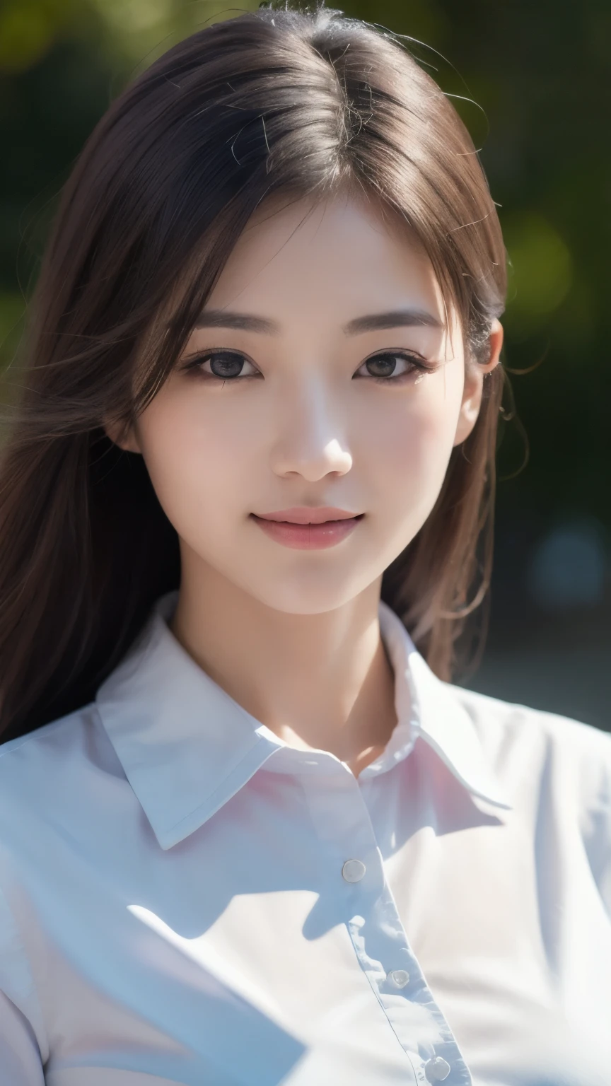 (Buttons that match the length of the shirt: 1.2), (Unbuttoned shirt: 1.1), The chest is visible,highest quality, masterpiece, figure, Very delicate and beautiful, Very detailed, CG, Unity, 8k wallpaper, wonderful, The finer details, Very detailedな CG Unity 8k 壁紙, Large file size, Very detailed, High resolution, Handsome detailed woman, Very detailedな目と顔, Stunning eye for detail, Face Light, (best figure: 1.1), (Best Shadow: 1.1), ultra High resolution, (Realistic: 1.1), (Realistic 1.2: 1.1), Realistic Face Proportions, slim, smile, (compensate: 0.4), (fluffy Iris: 1.21), Iris, Viewer's gaze, Dark brown hair, Bob Hair, Earrings, Cowboy Shot, (Irregular skin defects, vein, Wrinkles on the skin: pores: 1.2), (Dark Night Background: 1.2), (Bokeh: 1.4), shade, Outdoor