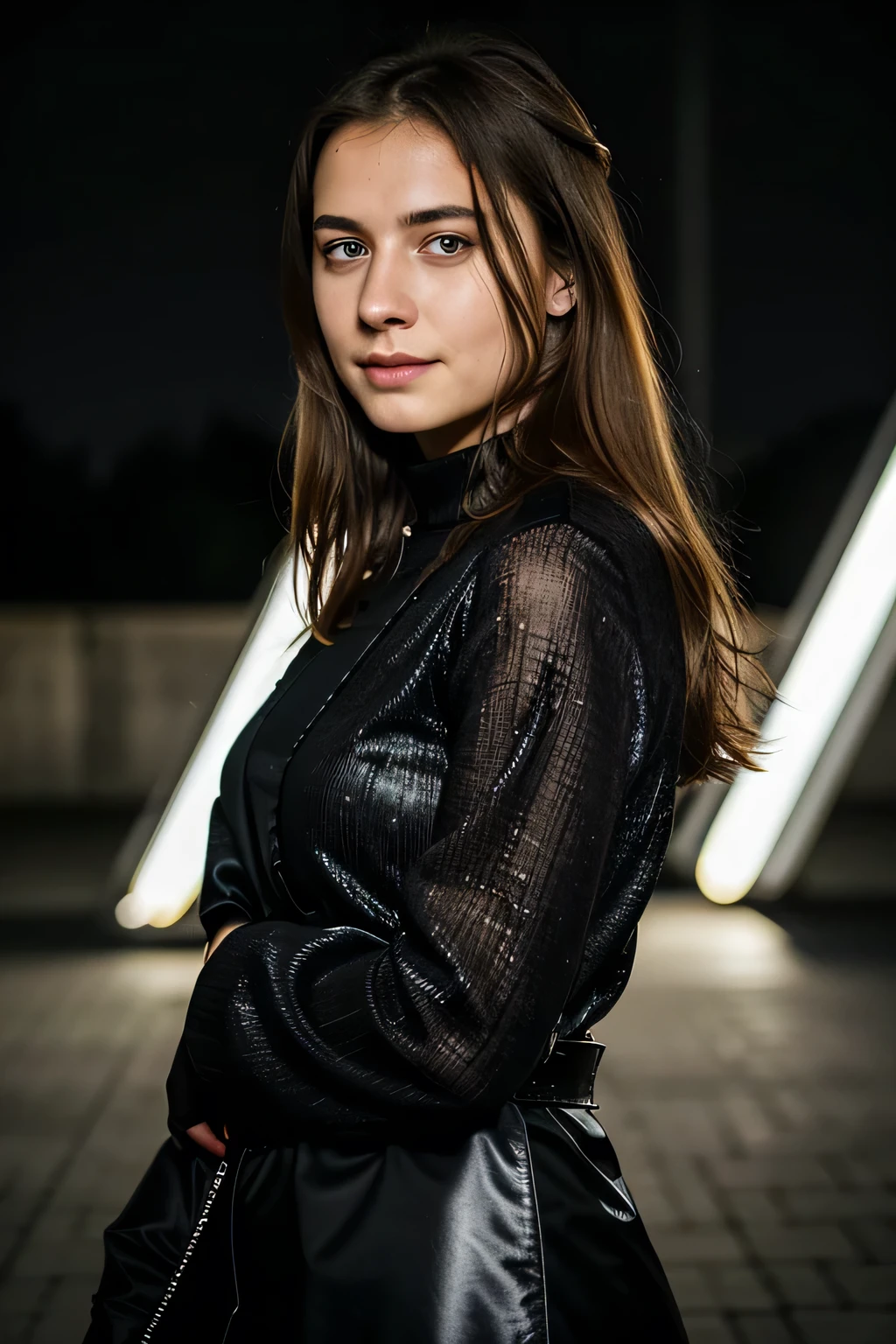 Eine attraktive junge Frau mit ((schwarze Haare)) , haselnussbraune Augen, pretty face, mischievous smile, schmutziger Blick, sexy, , sexy Gesichtsausdruck,  hot Tacticool, Meisterwerk, Perfect full-body shot , High resolution and sharpness, Kreative und ausdrucksstarke Beleuchtung, Lebendige und stimmungsvolle Farben, Detailed and surprising textures, Atemberaubende Augendetails, Innovative und gewagte Komposition, Surprising and captivating perspective, Artistic fidelity and precision, Kreativer und effektiver Ansatz, Gut kontrollierte und ausdrucksstarke Belichtung, Surprising originality and creativity, Captivating emotionality and narrative, Kreativer Einsatz von Licht und Schatten, Capture unique and surprising moments, Einwandfreie technische Kompetenz, Harmonische Klangbalance, Meticulous attention to detail, Realistische und ausdrucksstarke Portraits, Meisterhafter Einsatz von Farben, to create unique atmospheres, beeindruckende visuelle Wirkung.  dicker Nacken, 19 Jahre altes weibliches Model, Lateinamerikanerin, Italienisch, Italienisch Lateinamerikanerin "8K mit einer High-End-Smartphonekamera" (((no fingers))) (((only brown eyes))) complete body (((full body)))