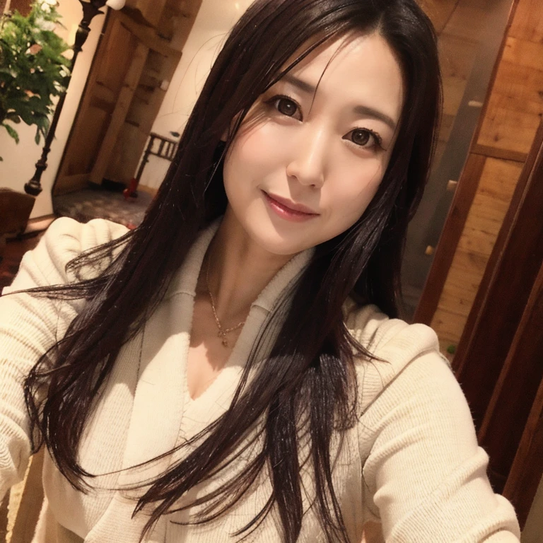 (masterpiece, best quality:1.2), woman,solo,long hair,black hair,Raw photography,Highest Quality,realisitic,masterpiece,mature japanese woman,4k,high detail,