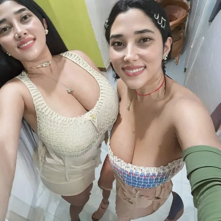 high quality, high resolution, 24 years old, JuReis, JuRe, small breasts, a cup, black hair, curly long hair, sexy short strap summer dress, sitting in clothing store booth, open legs, shaved pussy
