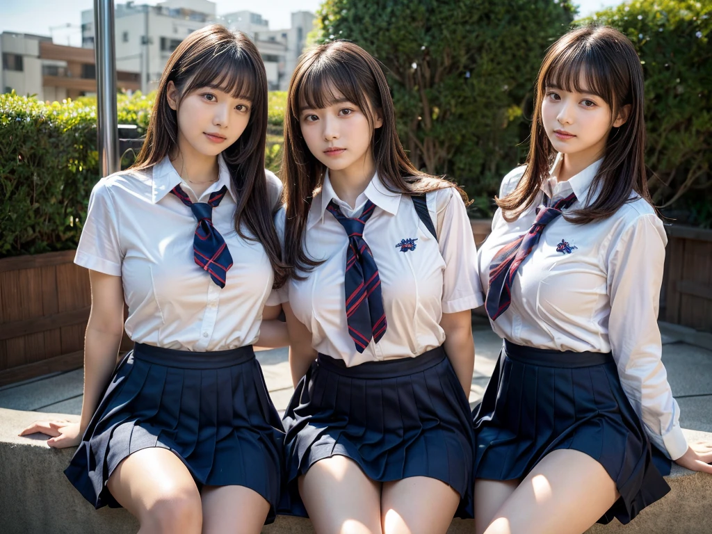 (RAW photo, 4k, masterpiece, high resolution, extremely complex) (realistic: 1.4), cinematic lighting
((2 girls, 2 schoolgirls)),Slam Dunk's,blushing,((innocent)),bright eyes,round eyes,blunt bangs,short bob hair, black hair color,black hair,large breasts,wide hips,Summer Noon, ,Hot, (Best Quality), (Highres), (an Extremely Delicate and Beautiful),(Beautiful 8k face),(Brown eyes),( spectators),(gigantic breasts),(Play with each other,Touching each other's bodies,Touching the body),(Japanese high school uniform:1.3),blue skirt,(reality),bright lighting,(The background is a luxury hotel room)