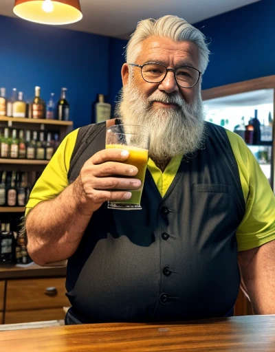 Only plump chubby extremely thick thighs large belly fat age 65 elderly bearded old man, usando apenas sunga branca,((Various colored hair strands, fios do cabelo branco ou vermelho ou verde ou cinza ou azul ou laranja ou amarelo)) he is holding a glass of drinks, he is holding a glass of drink, he is holding a bottle of drink, he is holding a shop mug.