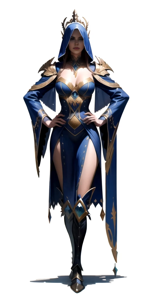 ((Masterpiece, white background)) full body of a woman in a dress with a veil, feet together, standing feet together, military boots, beautiful fantasy maiden slave warrior, beautiful fantasy art portrait, fantasy Victorian art, medieval fantasy art, beautiful and elegant queen, portrait of queen of light, fantasy portrait art, gothic fantasy art, a beautiful fantasy empress, hands on hips, blood elves