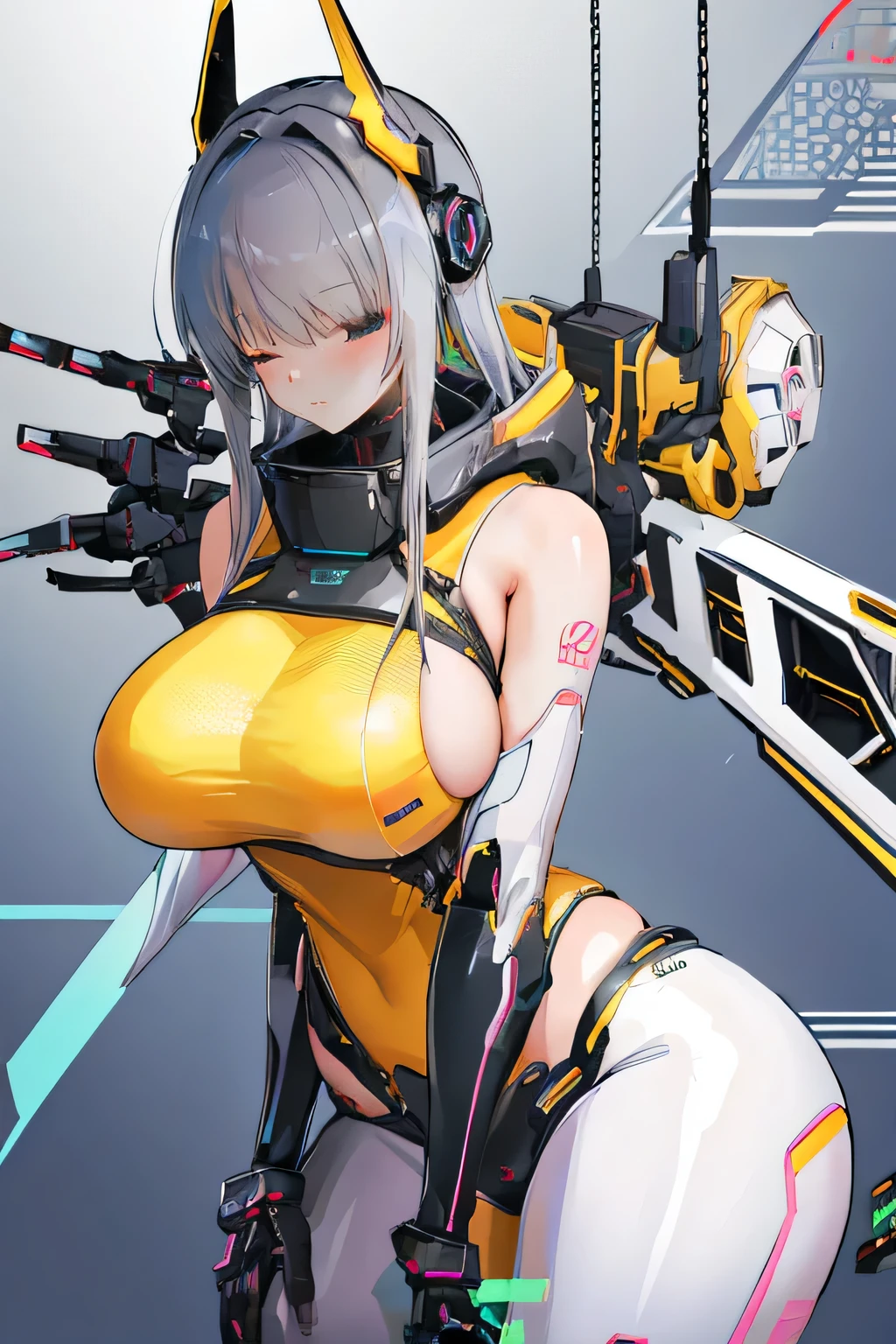 Anime Girls with huge breast posing in futuristic outfit, Biomechanical Boobs, Female body type, Anime Manga Robot!! Anime Girls, Best Anime 4K Konachan Wallpaper, BoobsCyberpunk, cyberpunk Anime Girls mech, Girl wearing mecha cyber armor, A mix of anime robots and organic matter, Cute Cyborg Girl, Perfect android girl, Perfect anime cyborg woman