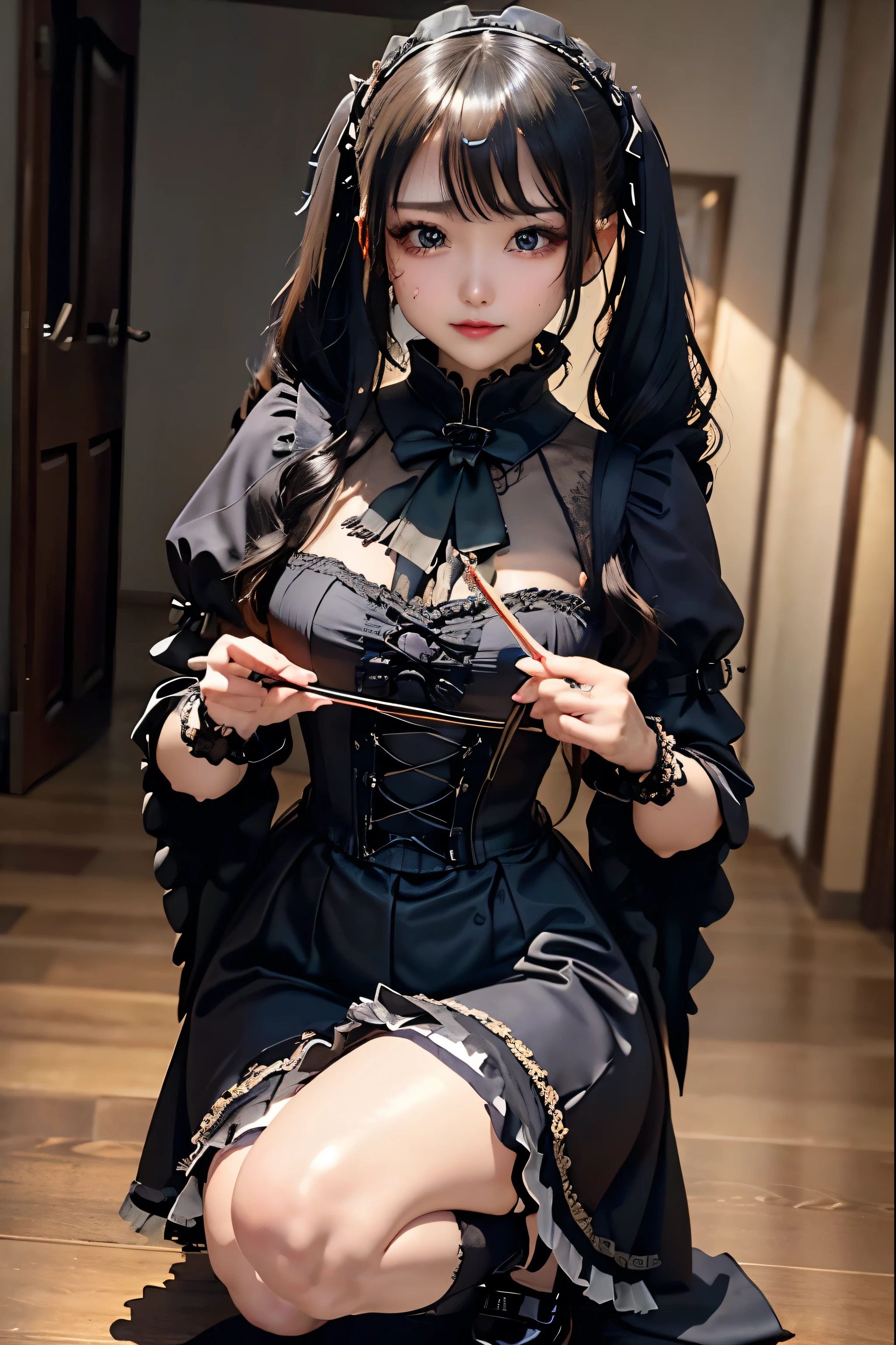 Hard Dark Gothic Makeup、Deep Night Sky、Horror、Black dark eyeshadow、cry、sad、Good skin radiance、Dark Gothicメイク、Dark smile、palace、The beauty of fragrance、24-years-old、Expressions of intense sexual pleasure、Embarrassed look、Dark Gothic、Obscene language、highest quality、Drunk face、紫のMaid clothes、Mysterious、Noble、sexy、Loving smile、Twin tail hair、Right blue eye, Left eye is red、Platform Heel Shoes、Heavy makeup、Gothic ta Clothing、A little slimmer、Silver Hair、Long Hair Straight Hair、Cute Gothic Loliress、Beautiful Face、elegant features、Fascinating face、Stained glass is the background、Chest glistening with sweat、The room is dark、gothic long dress、Bell Sleeves、Wizard Sleeve、Decadent look、Sexually excited expression、Glossy thighs wet with water、Thighs that are wet and shiny with oil、Background of a room full of roses、sad expression、The embroidery is pink、The dress has pink embroidery、Thigh-high socks、Knee-high socks、Gentle expression、Dark black eyeshadow、Stained glass and rose background、Female Duo、Female couple、dark church background、Stained glass、Black metal world、Dark Castle、Dark Room、Slender body、gothic long dress、Maid clothes、Victorian dresses、Her thighs glisten with sweat、My body is wet and shiny、Lots of glitter on the thighs、sweating、My thighs are sticky from sweating、Sweat glistens on the thighs, The whole body is sweaty and shiny、Quite sweaty、My thighs are sweaty、My thighs are so wet、My thighs are shining with sweat、A lot of sweat glistens all over the body、The thighs are the best、Small breasts、Orchestra Stage、Dynamic Angle、Standing posture、Are standing、Play the violin、With a violin、A dress that reaches to the feet、Press the violin strings、rubbing the violin strings、