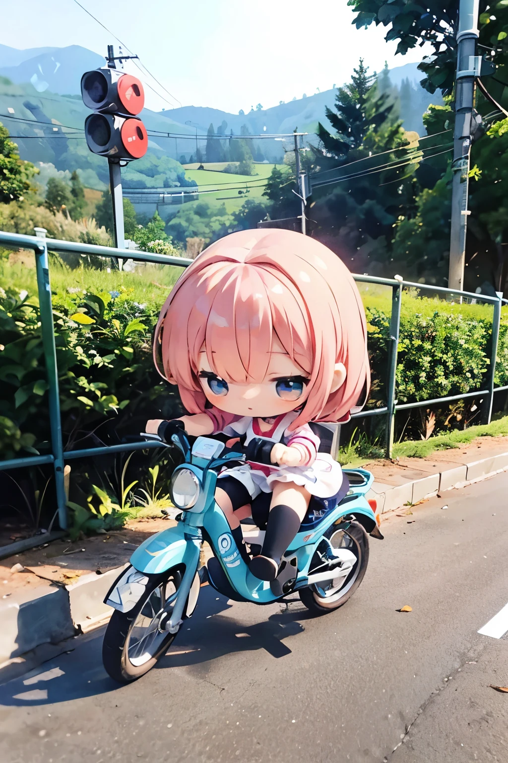 Photorealistic、Chibi Girl Doll(A presentation on the appeal of electric-assisted bicycles)