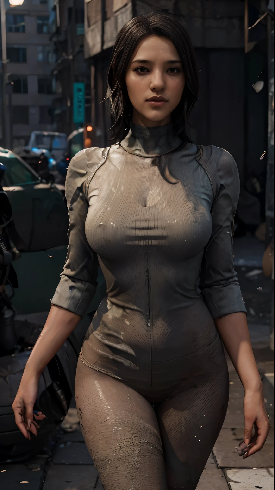 ((melhor qualidade)), ((obra de arte)), (detalhado:1.4), 3D, uma imagem de uma linda mulher cyberpunk,HDR (high-range dynamics),rastreamento de raio,nvidia rtx,Super-resolution,Irreal 5,underground dispersal,pbr texturing,Post-processing,Anisotropic filtering,Profundidade de campo,maximum clarity and sharpness,Texturas multicamadas,Albedo e mapas especulares,Surface shading,Accurate simulation of light-material interaction,perfect proportions,octane rendering,Two-tone lighting,grande abertura,ISO baixo,White balance,rule of thirds,8k cru, traje crisiano