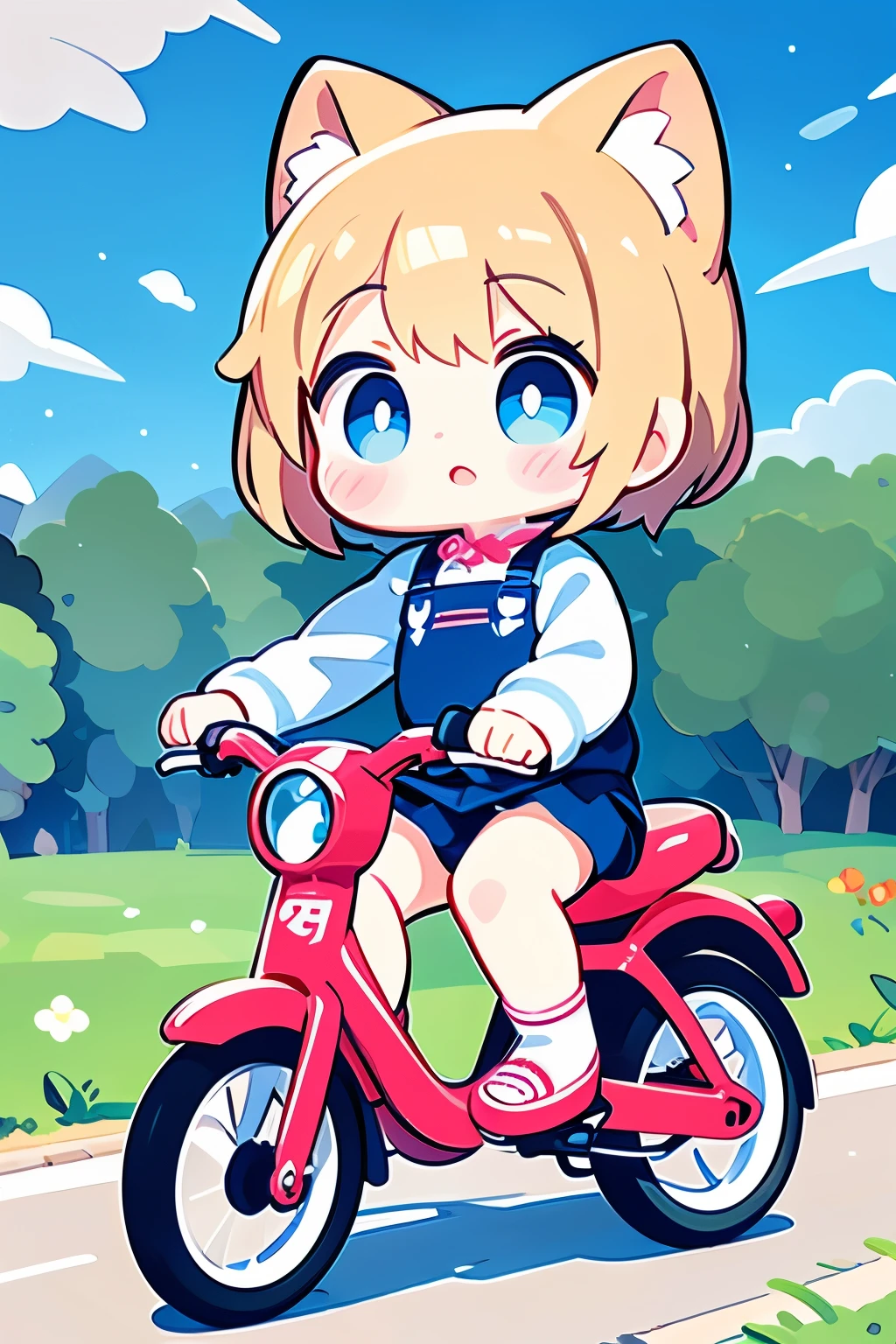 Photorealistic、Chibi Girl Doll(A presentation on the appeal of electric-assisted bicycles)