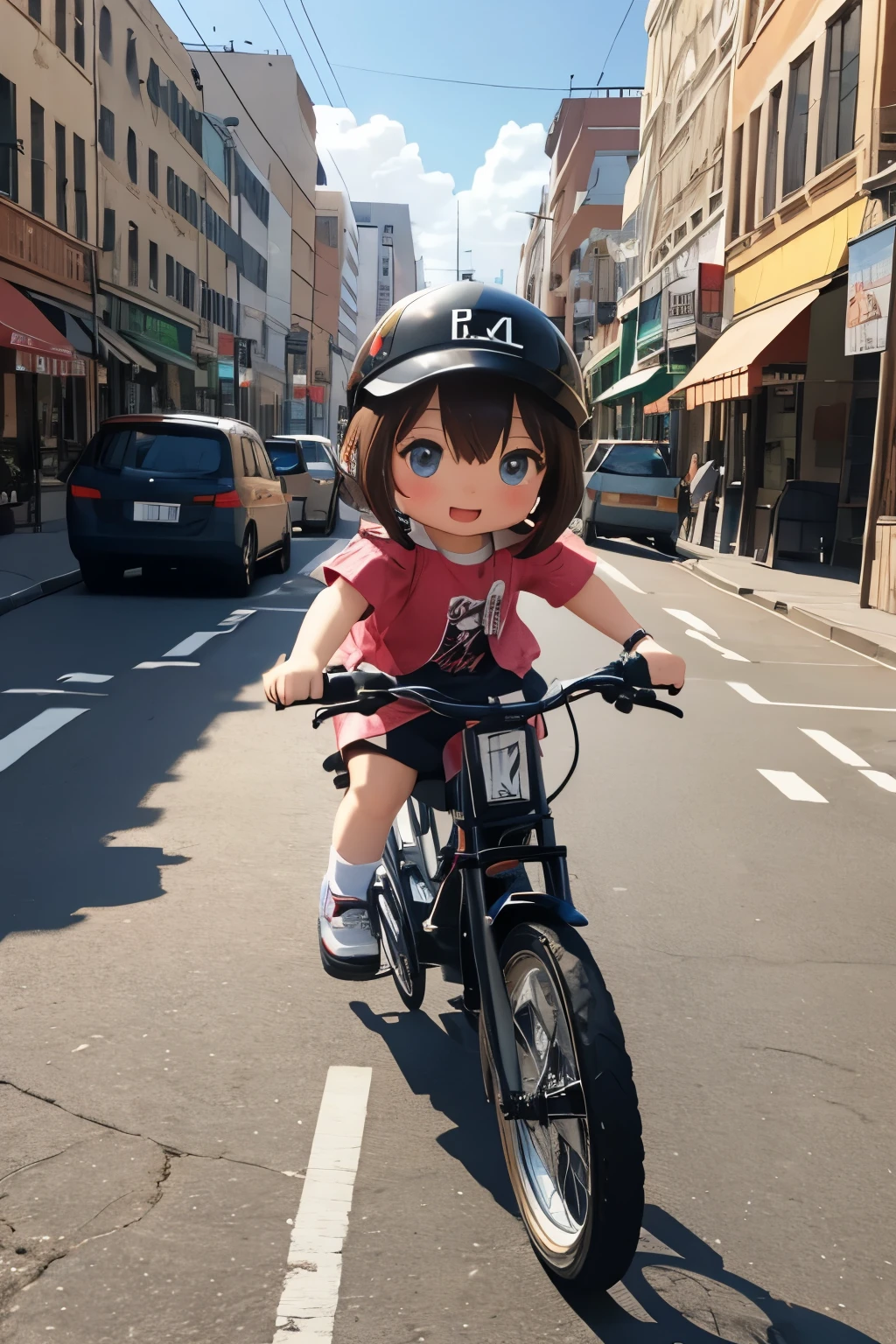 Photorealistic、Chibi Girl Doll(A presentation on the appeal of electric-assisted bicycles)
