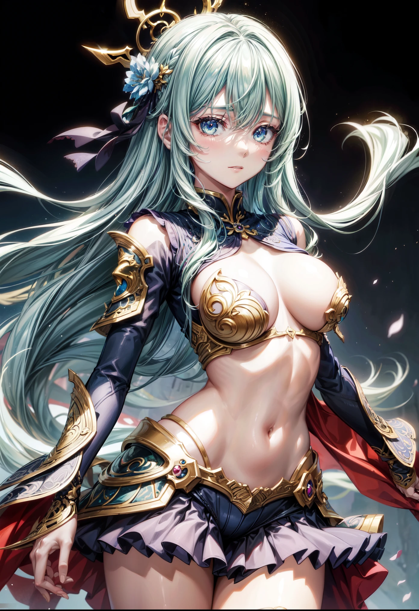 High Quality Fantasy Anime Photos, Fine splashes,Beautiful face,Detailed depiction of the Zentangle background,Komono, Dancing gorgeously、 dynamic movements, realisitic、optic、realisitic、Fancy and detailed backgrounds、Beautiful light、There are many lines and dots in the illustration