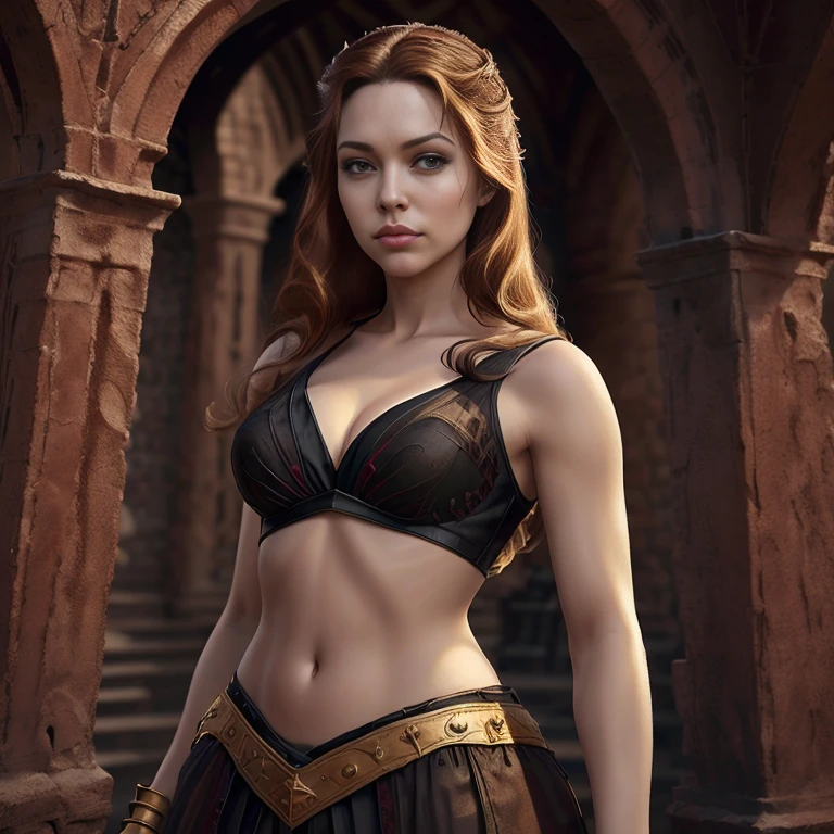 score_9, score_8_up, score_7_up, score_6_up, score_5_up, Margaery Tyrell from Game of Thrones, black hair, sexy, extremely detailed artgerm, in medieval guard uniform posing, midriff, cleavage, (masterpiece, best quality:1.2), Next to a garden, flowers, beautiful, medieval, (insanely detailed, beautiful detailed, masterpiece, best quality), (insanely detailed, masterpiece, best quality) angl