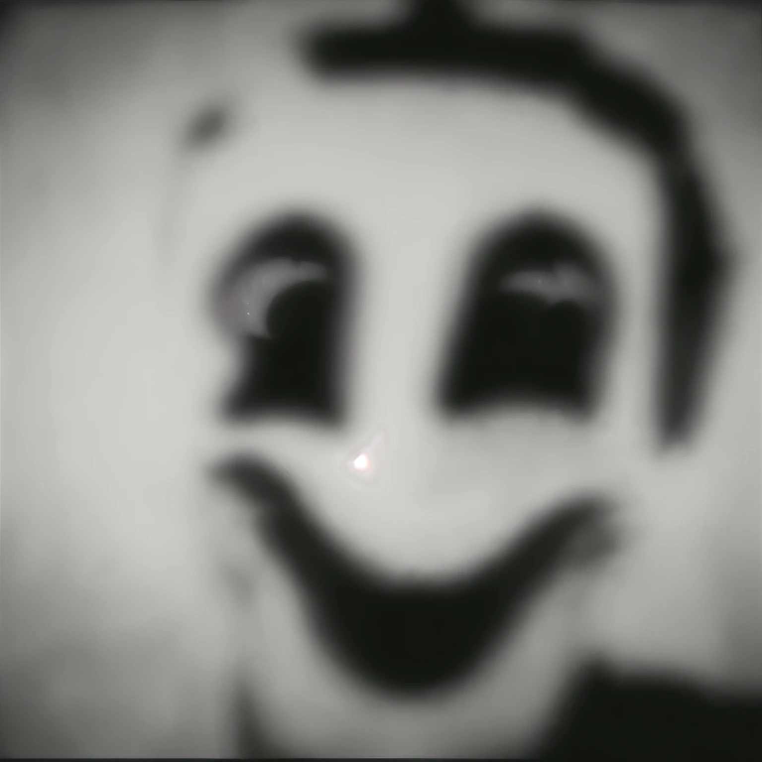 a close up of a person with a smile on their face, creepy smile, scary smile, blurry face, blurred face, ( ( dithered ) ), creepy evil smile, joker smile, horror smile, eerie person, spooky filter, scary picture, scary face, [[[[grinning evily]]]], (grin), blurry image, haunting face