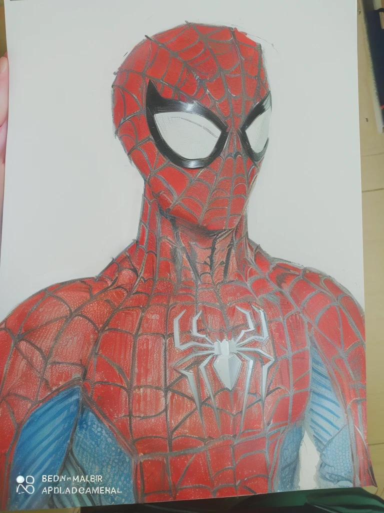 Make Spider-Man realistic with features inspired by Mark Bagley's features, em 3D.